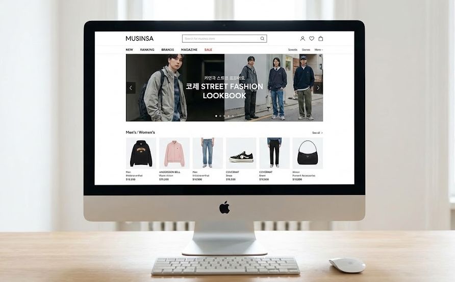 musinsaのサイトイメージ